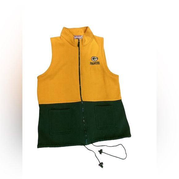 NFL Jackets & Blazers - Vintage‎ NFL Game Day Green Bay Packers Cinch Waist Fleece Vest Womens Medium